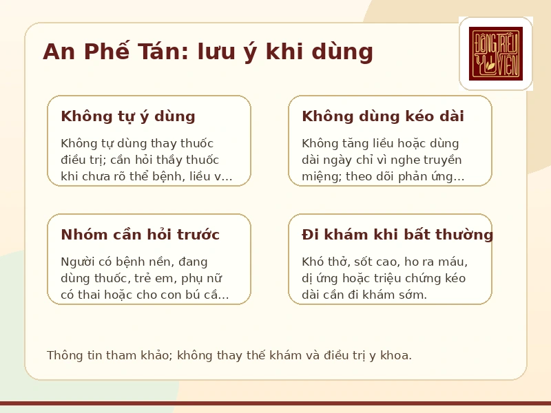 Infographic lưu ý an toàn khi tham khảo An Phế Tán