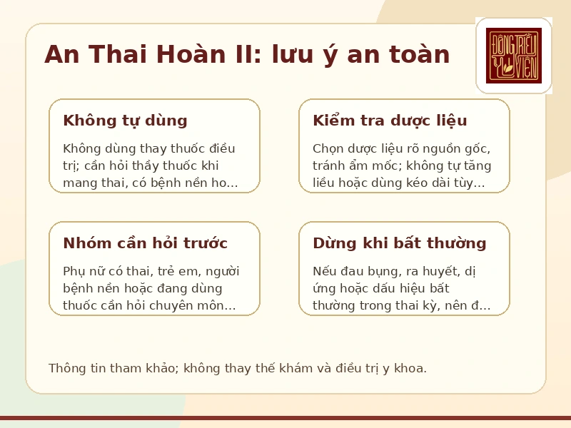 Infographic lưu ý an toàn khi dùng An Thai Hoàn II