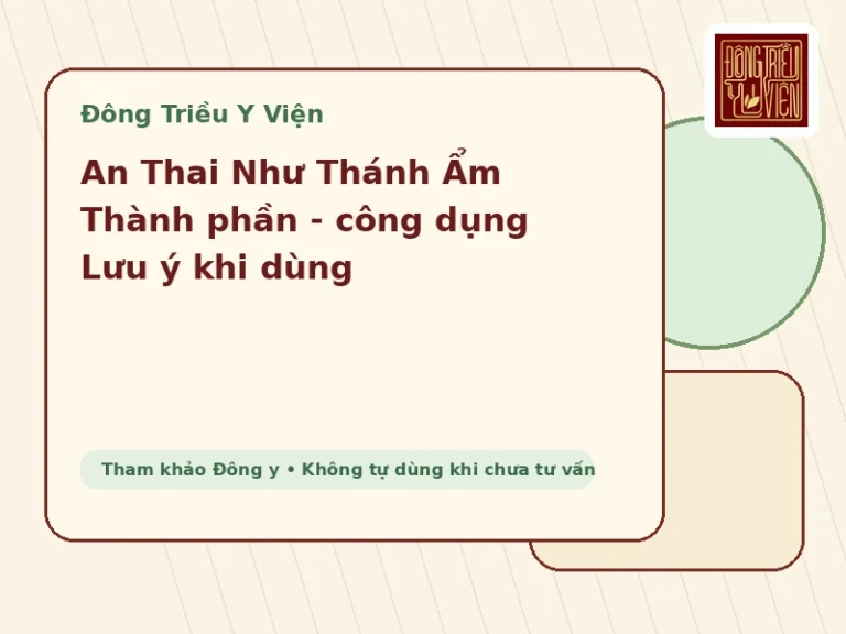 An Thai Như Thánh Ẩm bài thuốc cổ phương và lưu ý an toàn