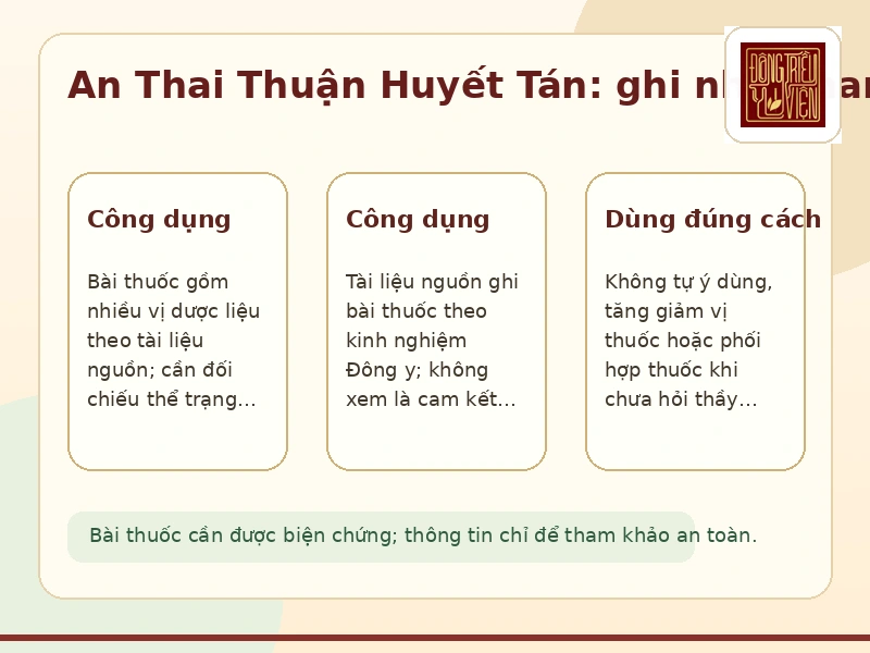 Infographic An Thai Thuận Huyết Tán
