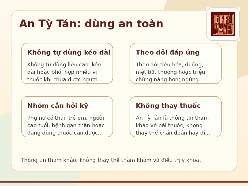 Infographic dùng an toàn khi dùng An Tỳ Tán