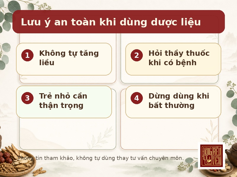 Lưu ý an toàn khi dùng dược liệu