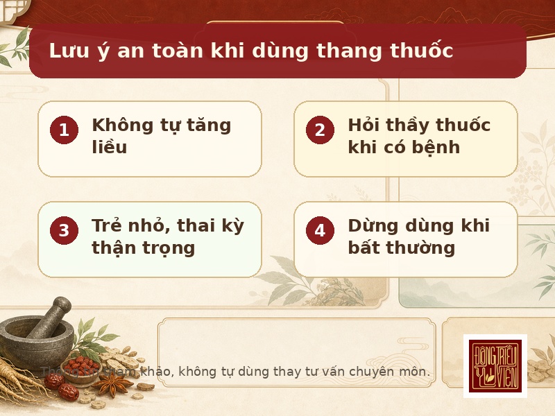 Lưu ý an toàn khi dùng thang thuốc