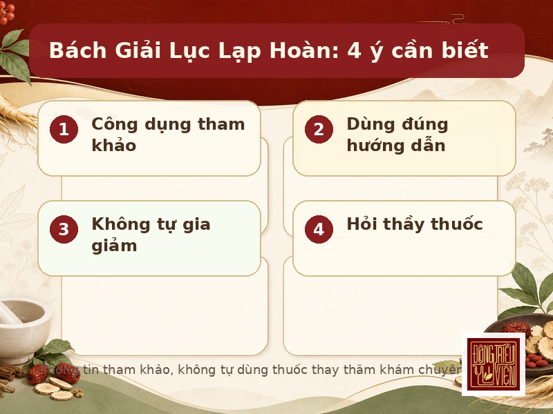 Bách Giải Lục Lạp Hoàn: 4 ý cần biết
