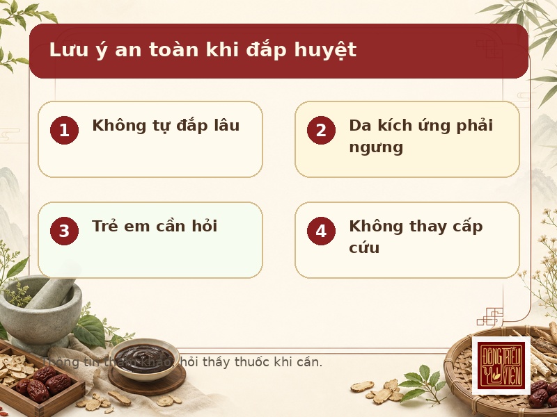 Lưu ý an toàn khi đắp huyệt