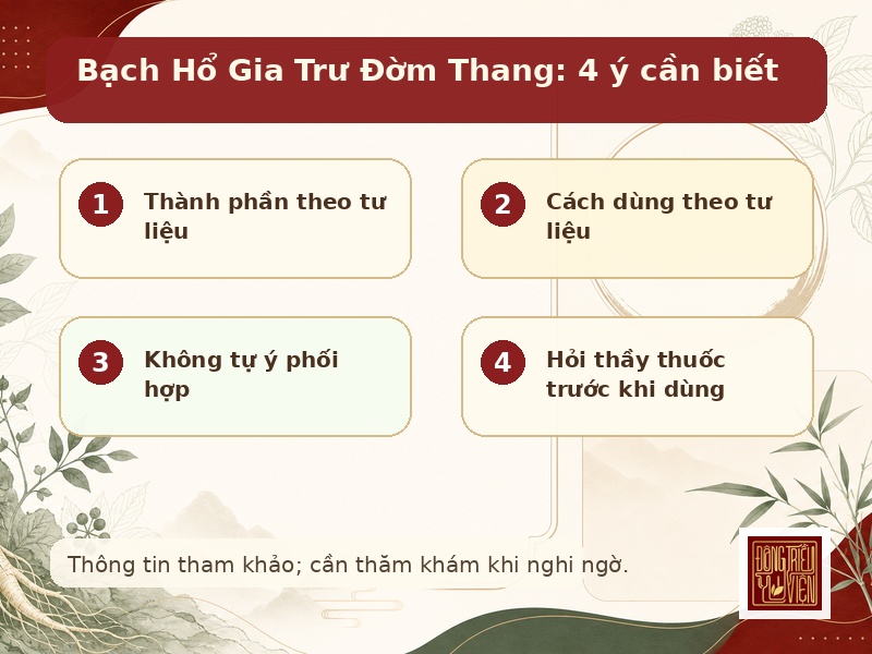 Bạch Hổ Gia Trư Đờm Thang: 4 ý cần biết