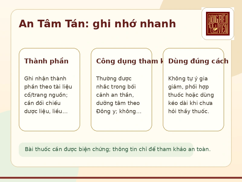 Infographic bài thuốc An Tâm Tán