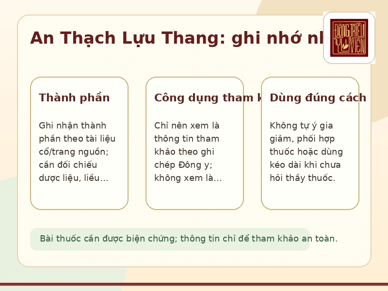 Infographic bài thuốc An Thạch Lựu Thang