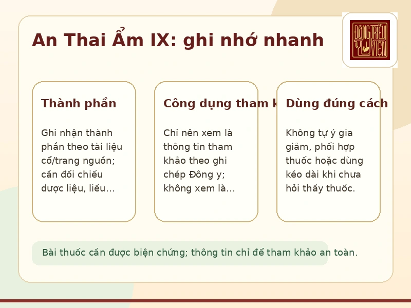 Infographic bài thuốc An Thai Ẩm IX
