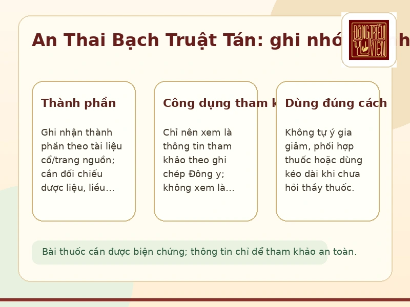 Infographic bài thuốc An Thai Bạch Truật Tán