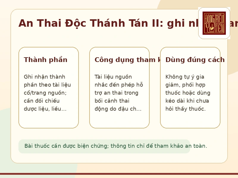 Infographic bài thuốc An Thai Độc Thánh Tán II