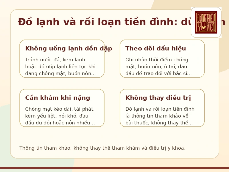 Infographic dùng an toàn khi dùng Đồ lạnh và rối loạn tiền đình