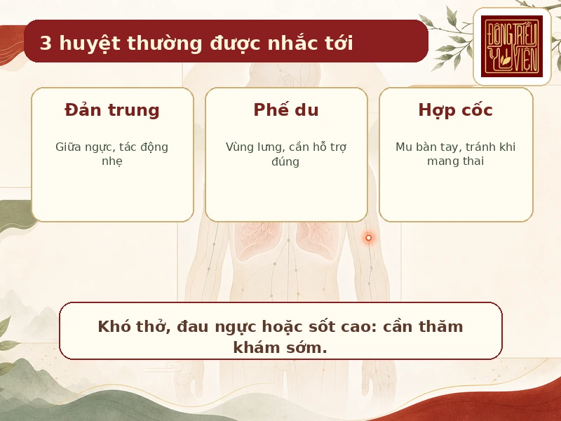 3 huyệt hỗ trợ hô hấp thường được nhắc tới