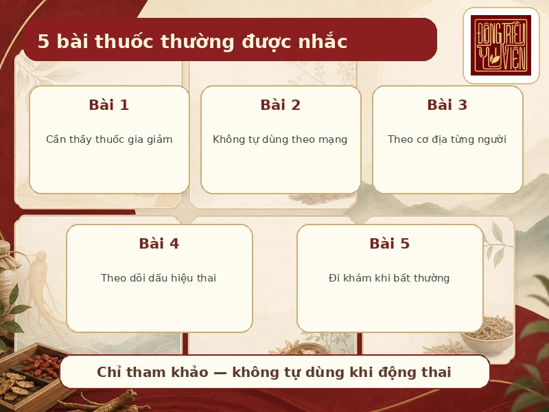 5 bài thuốc trị động thai cách hiểu và hoạt tính liên quan động thai