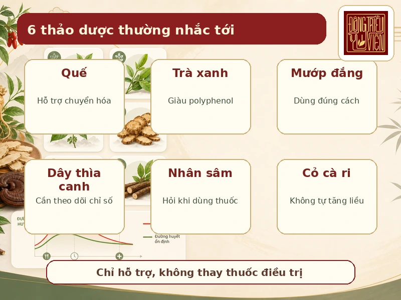 6 thảo dược thường được nhắc tới trong hỗ trợ ổn định đường huyết