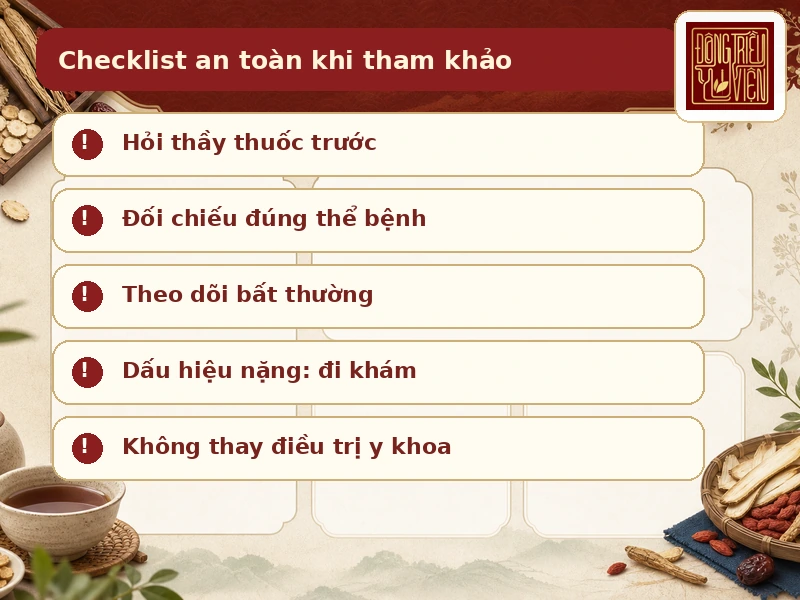 Checklist an toàn khi tham khảo Âm Hư Hoàn