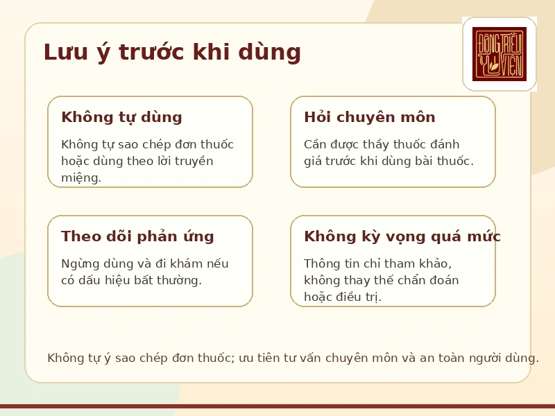 Infographic biện chứng và chăm sóc An cung ngưu hoàng hoàn