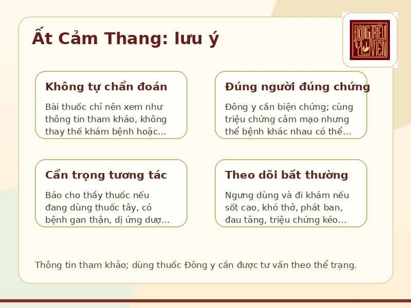 Infographic bài thuốc Ất Cảm Thang: lưu ý an toàn