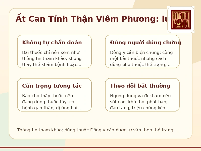 Infographic Ất Can Tính Thận Viêm Phương: lưu ý an toàn