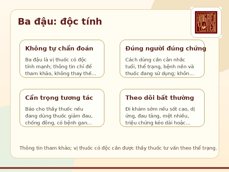 Infographic Ba đậu: độc tính an toàn