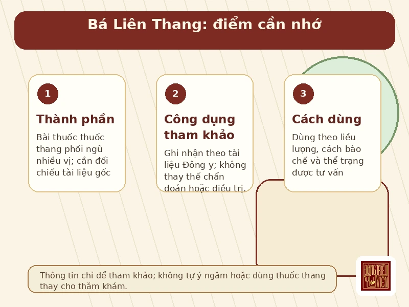 Infographic Bá Liên Thang: đặc điểm và lưu ý