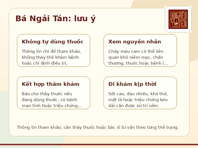 Infographic Bá Ngải Tán: lưu ý an toàn
