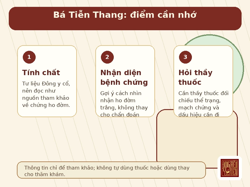 Infographic Bá Tiễn Thang: chứng ho có đờm trắng và lưu ý