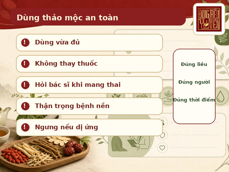 Checklist dùng thảo mộc an toàn