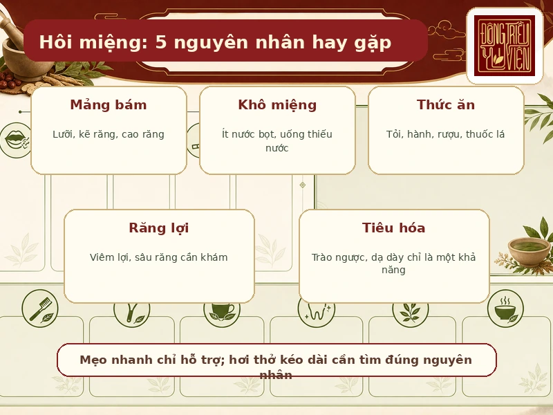 Nguyên nhân hôi miệng hay gặp cần lưu ý