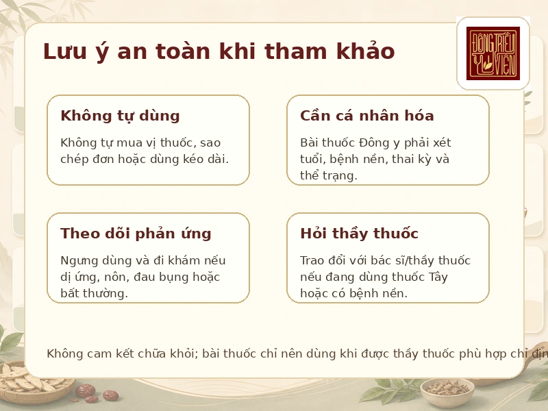 Infographic lưu ý an toàn khi tham khảo An Ấu Thang