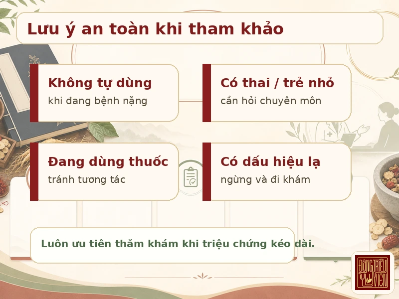 Infographic lưu ý an toàn khi tham khảo bài thuốc Đông y