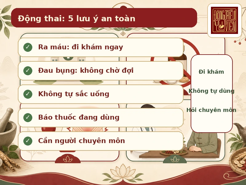 Checklist lưu ý an toàn khi có dấu hiệu động thai