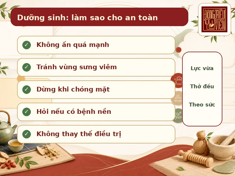 Checklist lưu ý an toàn khi thực hiện dưỡng sinh