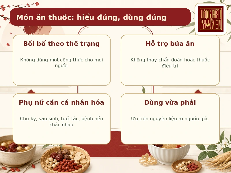 Món ăn thuốc cho phụ nữ cần dùng theo thể trạng