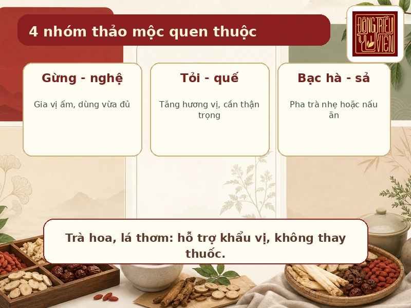 Các nhóm thảo mộc quen thuộc