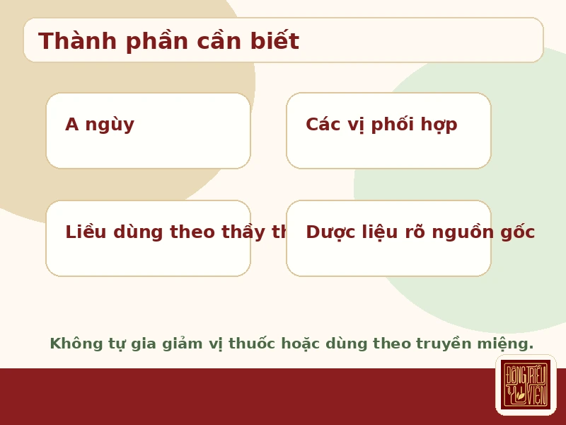 Infographic thành phần bài thuốc A Ngùy Hoàn III