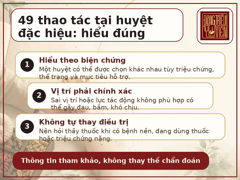 Infographic 49 thao tác tại huyệt đặc hiệu: biện chứng, vị trí huyệt và lưu ý