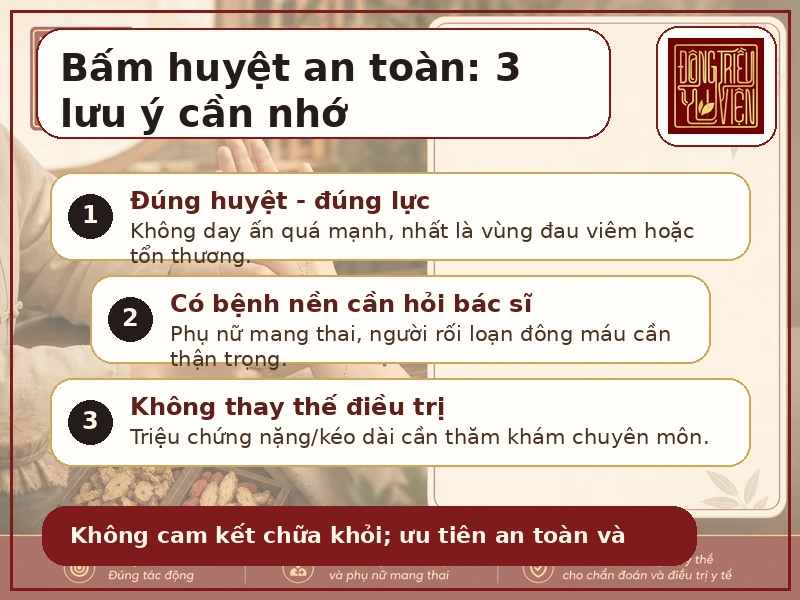 Infographic 5 công dụng bấm huyệt an toàn cho người bệnh
