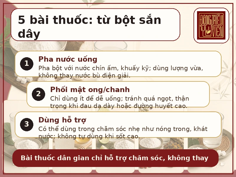 Infographic 5 bài thuốc từ bột sắn dây