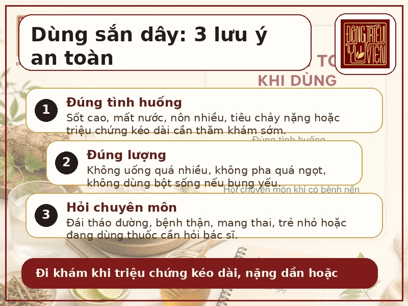 Infographic lưu ý an toàn khi dùng bột sắn dây