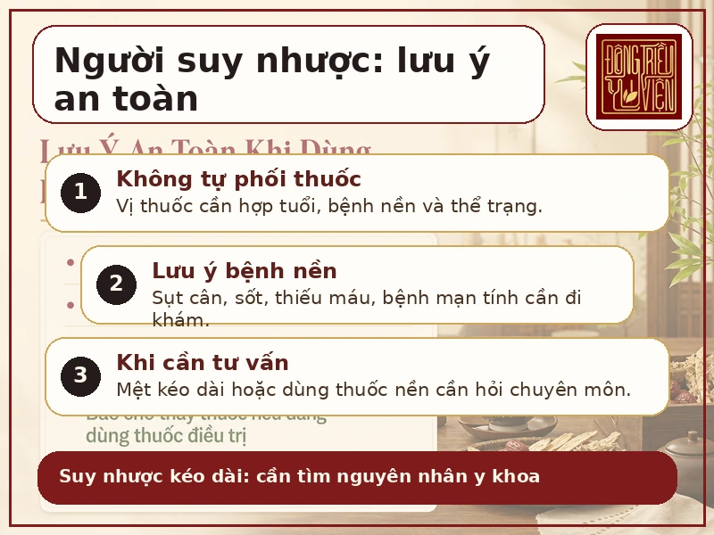 Infographic lưu ý an toàn cho người suy nhược