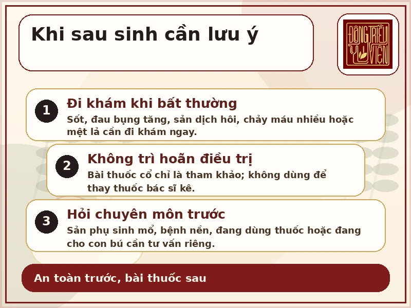 Infographic lưu ý an toàn khi sau sinh
