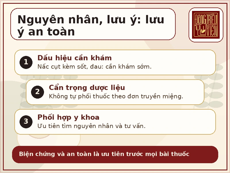 Infographic lưu ý an toàn khi tham khảo nguyên nhân, lưu ý