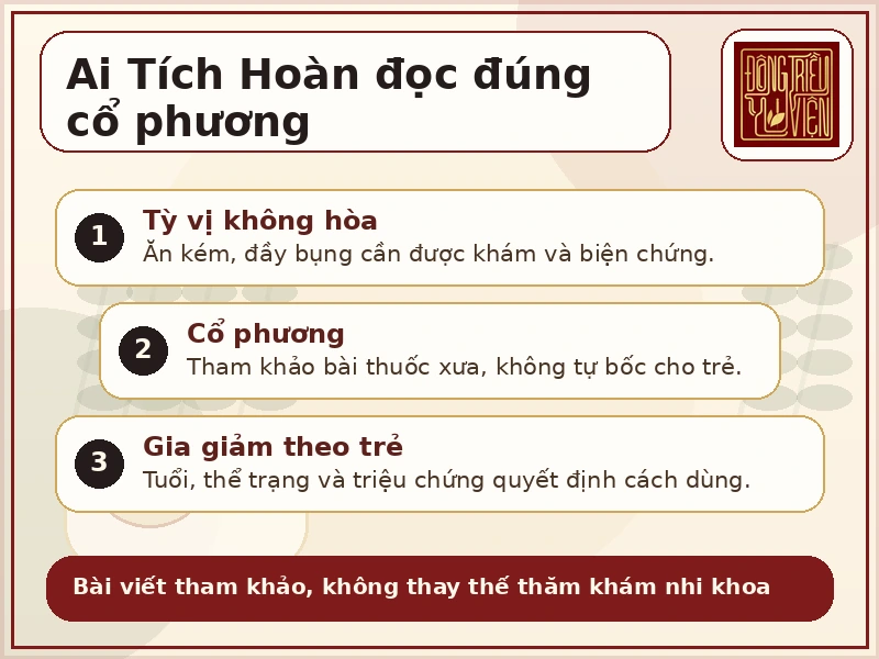 Infographic Ai Tích Hoàn và tỳ vị trẻ nhỏ