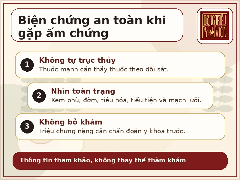 Infographic lưu ý an toàn khi biện chứng ẩm chứng