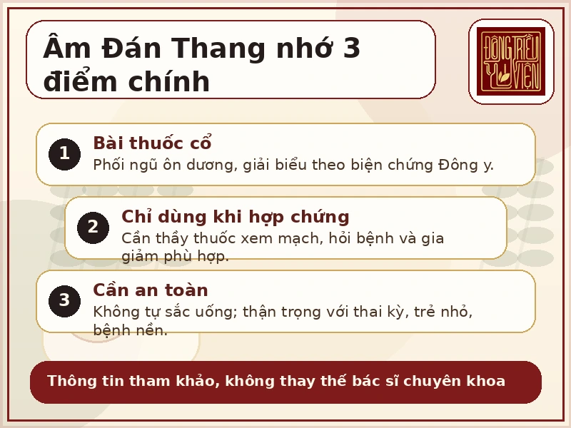 Infographic Âm Đán Thang và biện chứng người có biểu hiện ẩm chứng