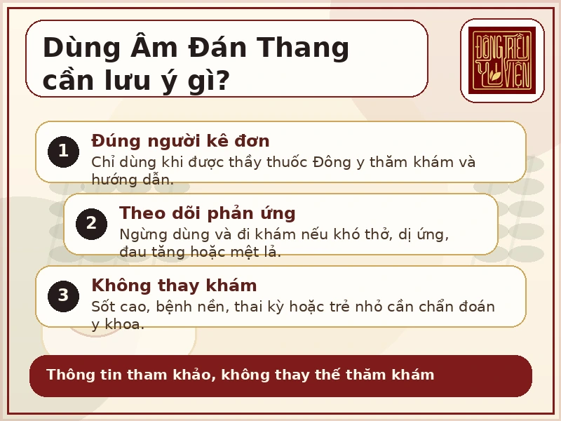 Infographic lưu ý an toàn khi dùng Âm Đán Thang