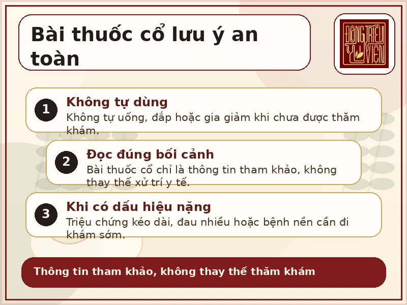 Infographic lưu ý an toàn với bài thuốc cổ Đông y
