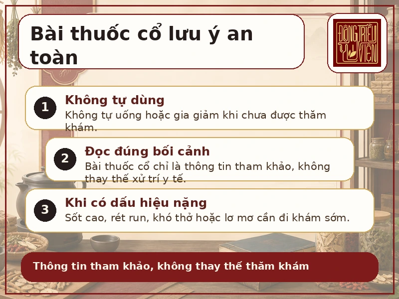 Infographic lưu ý an toàn với bài thuốc cổ Đông y