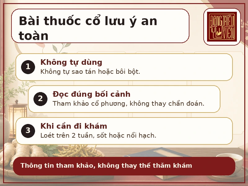 Infographic lưu ý an toàn với bài thuốc cổ Đông y